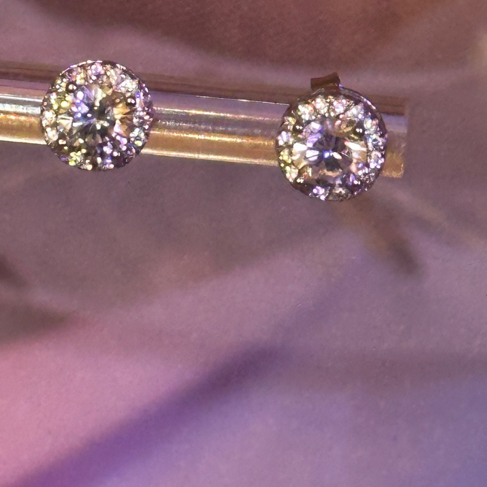Sterling Silver S925 1 ct Moissanite Halo Studs